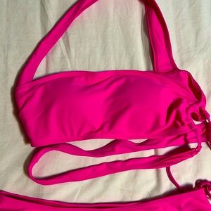 2 Piece Swim Suit Set, cross body top, high rise bottoms